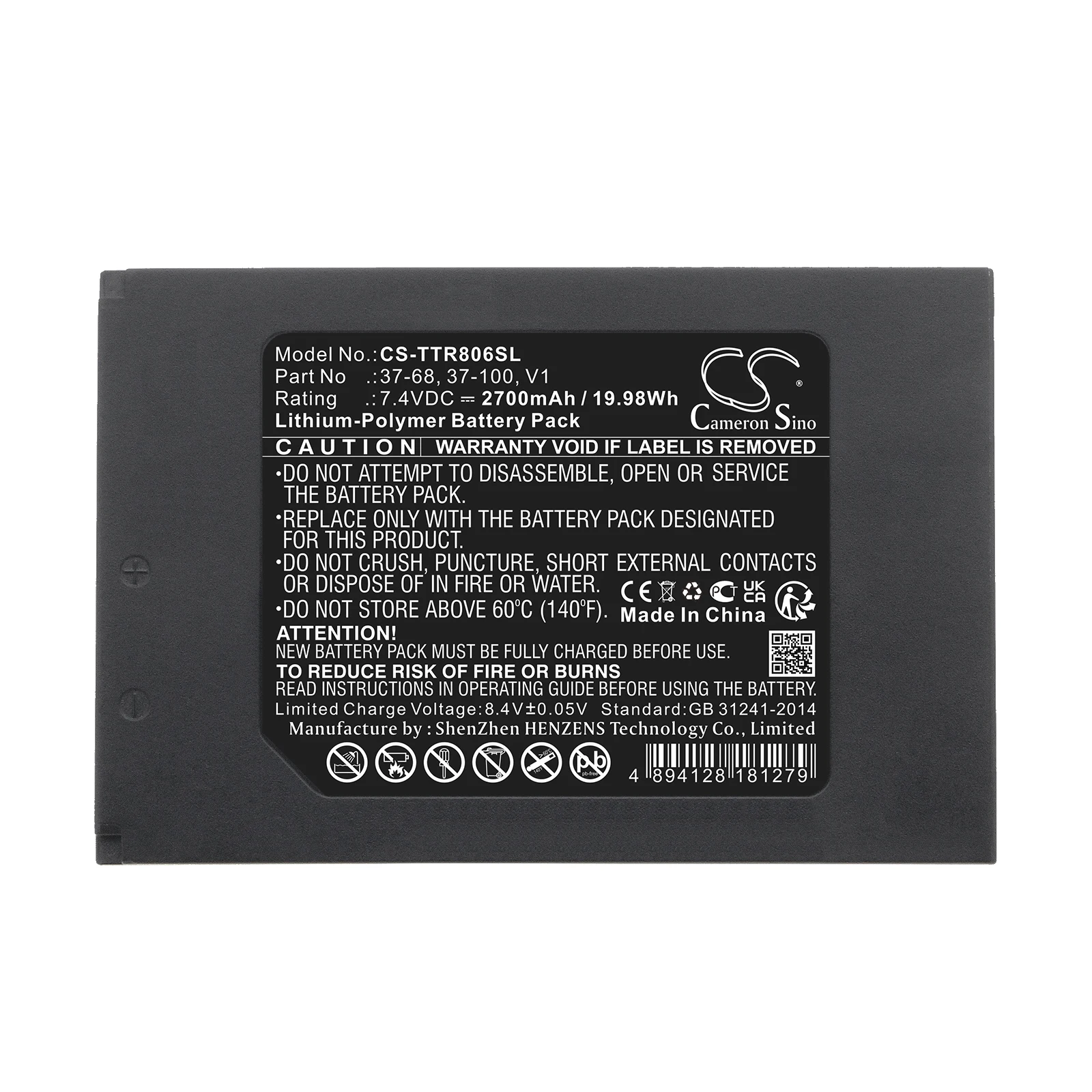 Cameron Sino 2700mAh Battery For Triplett 8060 CamView Elite Video Test Monitor CamView IP Pro 8W Camera Tester 37-100 37-68 V1
Cameron Sino 2700mAh Battery For Triplett 8060 CamView Elite Video Test Monitor CamView IP Pro 8W Camera Tester 37-100 37-68 V1