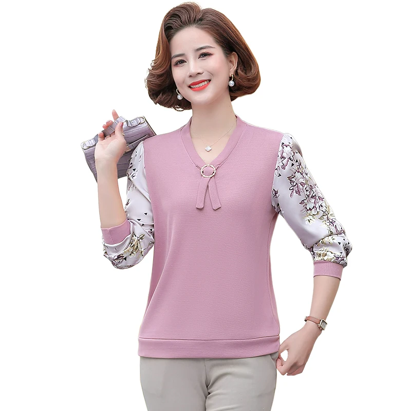 Middle-aged Women's Long Sleeve Loose Casual T-shirt, Mother Bottom Shirt, Large Size Top, Spring and Autumn, New
Middle-aged Women's Long Sleeve Loose Casual T-shirt, Mother Bottom Shirt, Large Size Top, Spring and Autumn, New