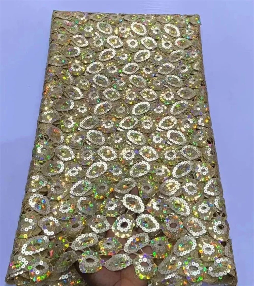Gold African Cord Lace Fabric 2023 High Quality Lace With Sequin Water Soluble Nigerian Guipure Cord Lace For Party Wp160-3
Gold African Cord Lace Fabric 2023 High Quality Lace With Sequin Water Soluble Nigerian Guipure Cord Lace For Party Wp160-3