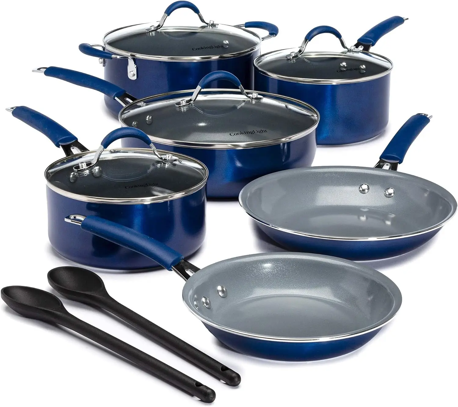 Nonstick Ceramic Pots and Pans Set with Silicone Stay Cool Handles, Dishwasher Safe, 12-Piece Cookware Set
Nonstick Ceramic Pots and Pans Set with Silicone Stay Cool Handles, Dishwasher Safe, 12-Piece Cookware Set