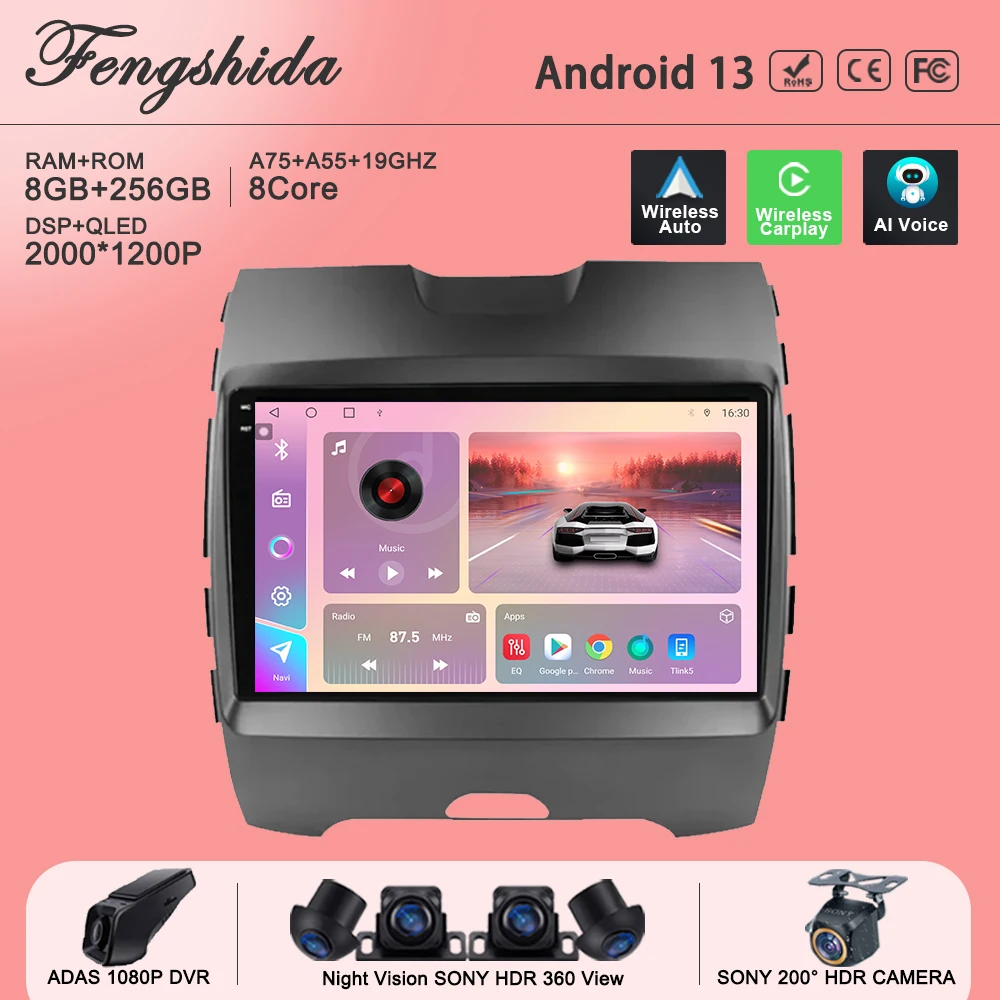 Автомобильный Dvd-плеер на Android для Ford Ranger 2 Everest 2 для Ford Edge 2 2015-2018, автомобильное радио, стерео, головное устройство, GPS-навигация, видеорегистратор HDR
Автомобильный Dvd-плеер на Android для Ford Ranger 2 Everest 2 для Ford Edge 2 2015-2018, автомобильное радио, стерео, головное устройство, GPS-навигация, видеорегистратор HDR