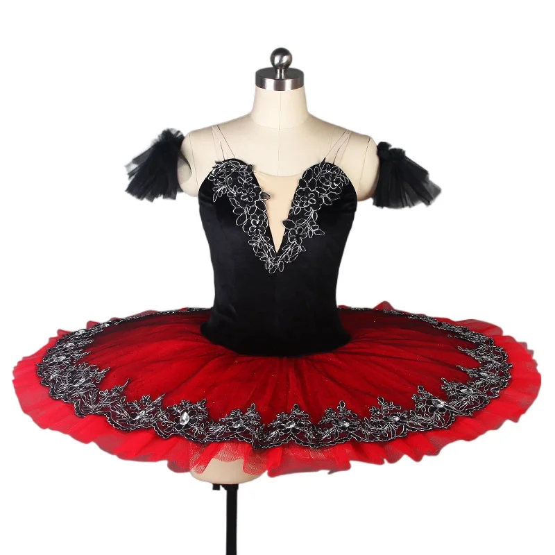 

Children Professional Tutus Balck Red Swan Lake Tutu Ballerinas Women Contemporary Dance Costumes Girls Ballet Dress Wear