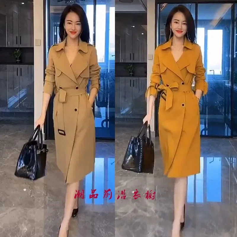 Spring Autumn New Belt Slim Vintage Trench Women Korea Fashion Windbreaker Coat Female Mid-length Jackets Elegant Solid Overcoat
Spring Autumn New Belt Slim Vintage Trench Women Korea Fashion Windbreaker Coat Female Mid-length Jackets Elegant Solid Overcoat