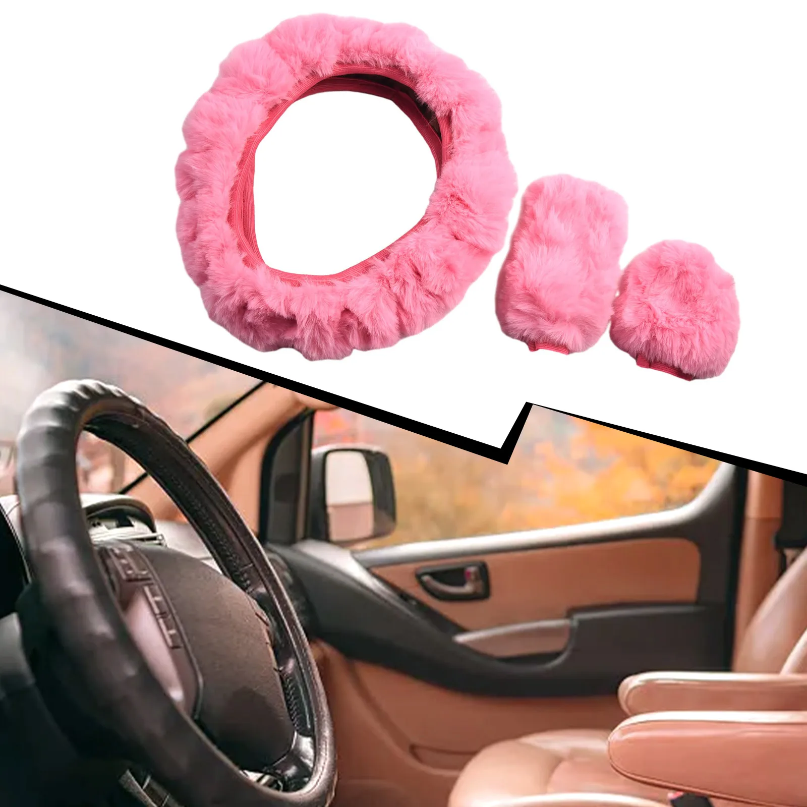3Pcs Soft Warm Plush Steering Wheel Cover+Gear Shift Cover & Handbrake Cover Set Winter Fluffy Car Accessories Pink Blue Purple
3Pcs Soft Warm Plush Steering Wheel Cover+Gear Shift Cover & Handbrake Cover Set Winter Fluffy Car Accessories Pink Blue Purple