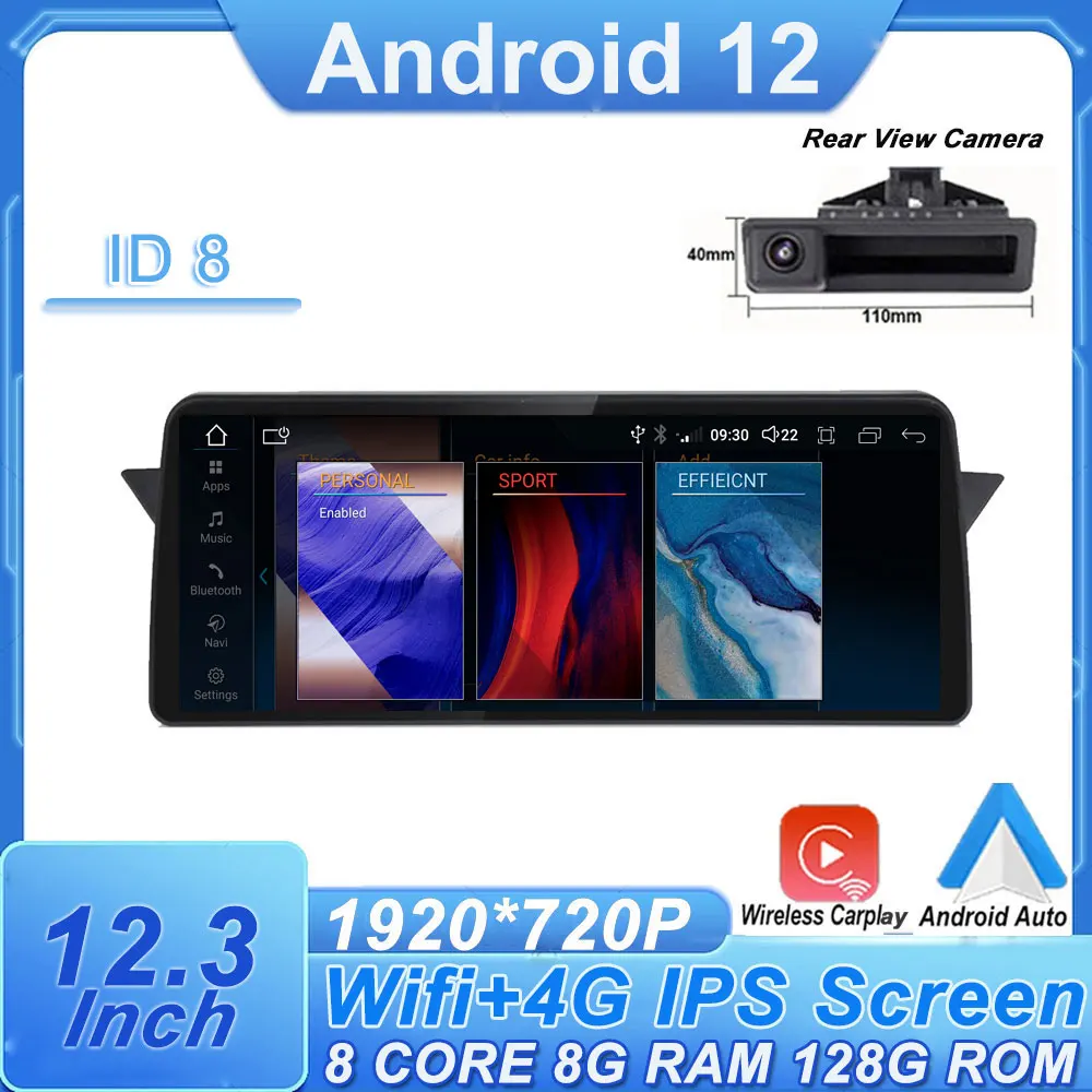 

12.3" 1920*720P Android 12 For BMW X1 E84 2009 - 2015 iDrive / CIC System Car Moniter IPS Screen Car Player Carplay + Auto