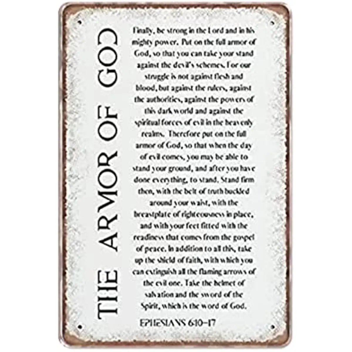 

New Metal Tin Sign Vintage Armor God Ephesians : Put Whole Armor God Bible Verse Funny Kitchen Bathroom Mm for Home