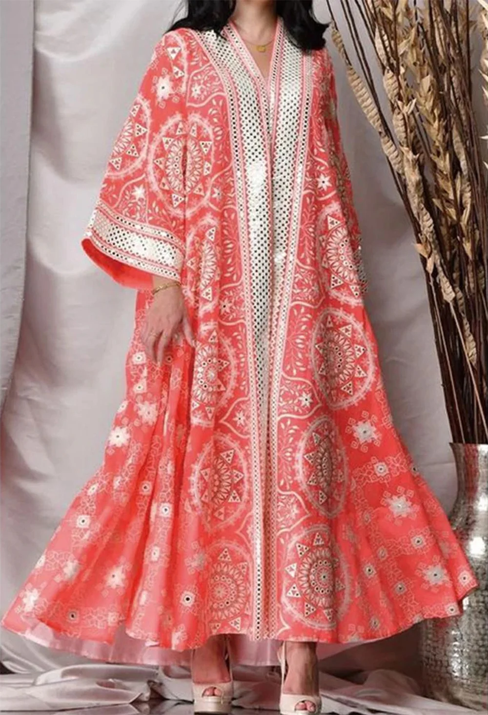 Ethnic Print Maxi Loose Abaya Women's Dress Party Cardigan Kimono Muslim Long Robe Gowns Vestidos Eid Ramadan Islamic Djellaba
Ethnic Print Maxi Loose Abaya Women's Dress Party Cardigan Kimono Muslim Long Robe Gowns Vestidos Eid Ramadan Islamic Djellaba