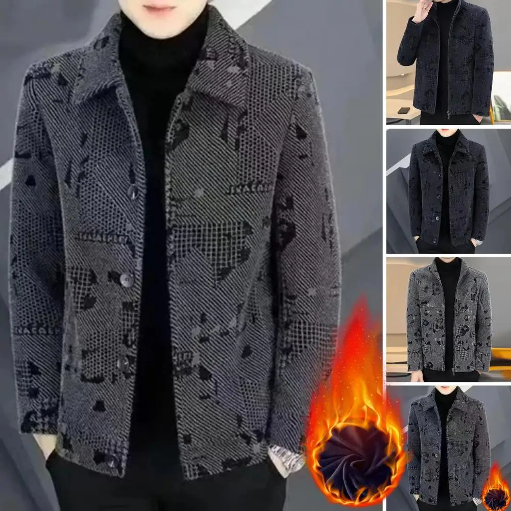 Winter Men Jacket Thick Lapel Collar Male Woolen Coat Lapel Long Sleeve Pockets Male Outwear Zipper Placket Fleece Lining Jacket
Winter Men Jacket Thick Lapel Collar Male Woolen Coat Lapel Long Sleeve Pockets Male Outwear Zipper Placket Fleece Lining Jacket