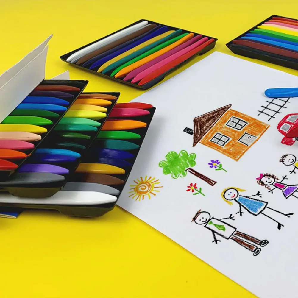 

Mini Crayon Sticks Safe No Odor Rich Color Ultra-light Waterproof Preschool Kids Triangle Crayons School Supplies Students Gifts