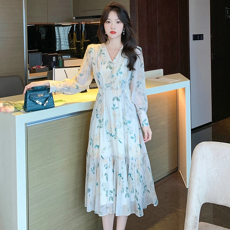 2023 New Fragmented Flower Dress Temperament Chiffon Long Sleeve Spring Autumn Leisure Slim Gentle Versatile Free Shipping
2023 New Fragmented Flower Dress Temperament Chiffon Long Sleeve Spring Autumn Leisure Slim Gentle Versatile Free Shipping