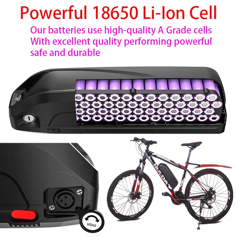 

Scooter Battery Electric Bicycle Hailong Battery 36V 48V 52V USB 18650 BBS02 BBS03 BBSHD 17Ah 20ah 30Ah 500W E Bike Bafang Motor