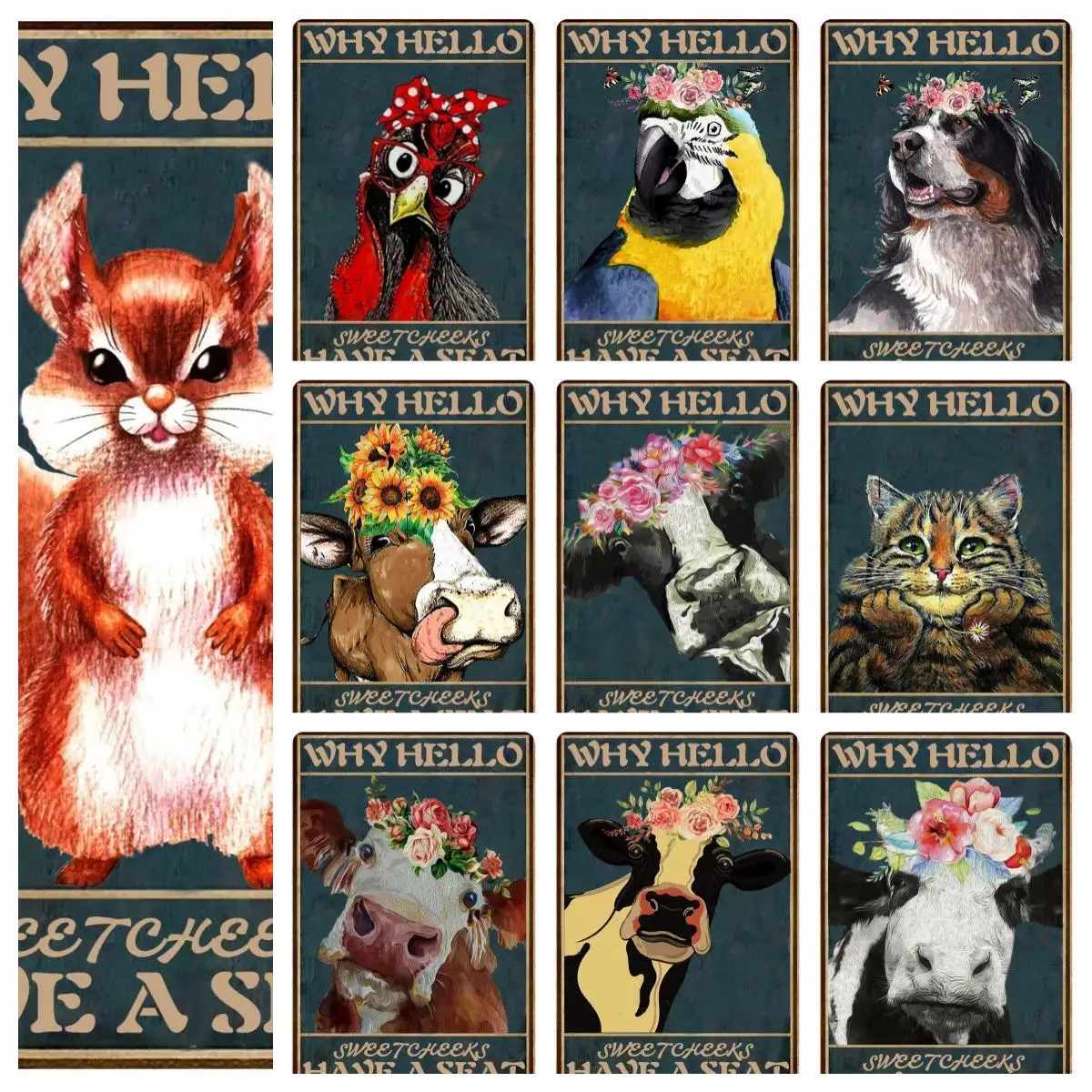 Cute Animal Welcome Board, Bernese Mountain Dog、Cats、Cows Tin Design, Wall Decor Home Office Workshop Cafe Restaurant Farmhouse
Cute Animal Welcome Board, Bernese Mountain Dog、Cats、Cows Tin Design, Wall Decor Home Office Workshop Cafe Restaurant Farmhouse