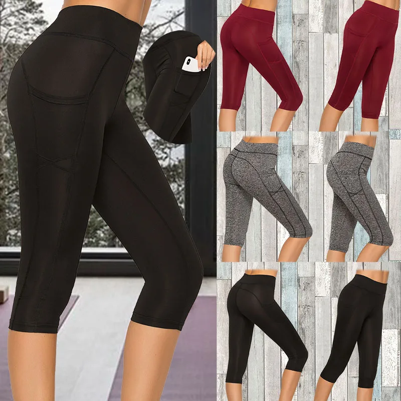 Women Crop Leggings With Pocket Female Sport Fitness Workout High Waist Short Leggings Solid Slim Push Up Trouser Female Pant
Women Crop Leggings With Pocket Female Sport Fitness Workout High Waist Short Leggings Solid Slim Push Up Trouser Female Pant
