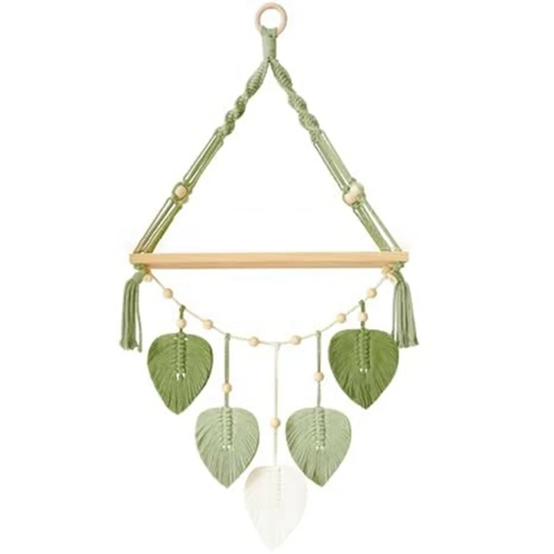 Macrame Wall Hanging Shelf-Boho Wall Plant Hanger Shelves With Handmade Woven Leaves, Rustic Wood Storage Display Shelf Durable
Macrame Wall Hanging Shelf-Boho Wall Plant Hanger Shelves With Handmade Woven Leaves, Rustic Wood Storage Display Shelf Durable