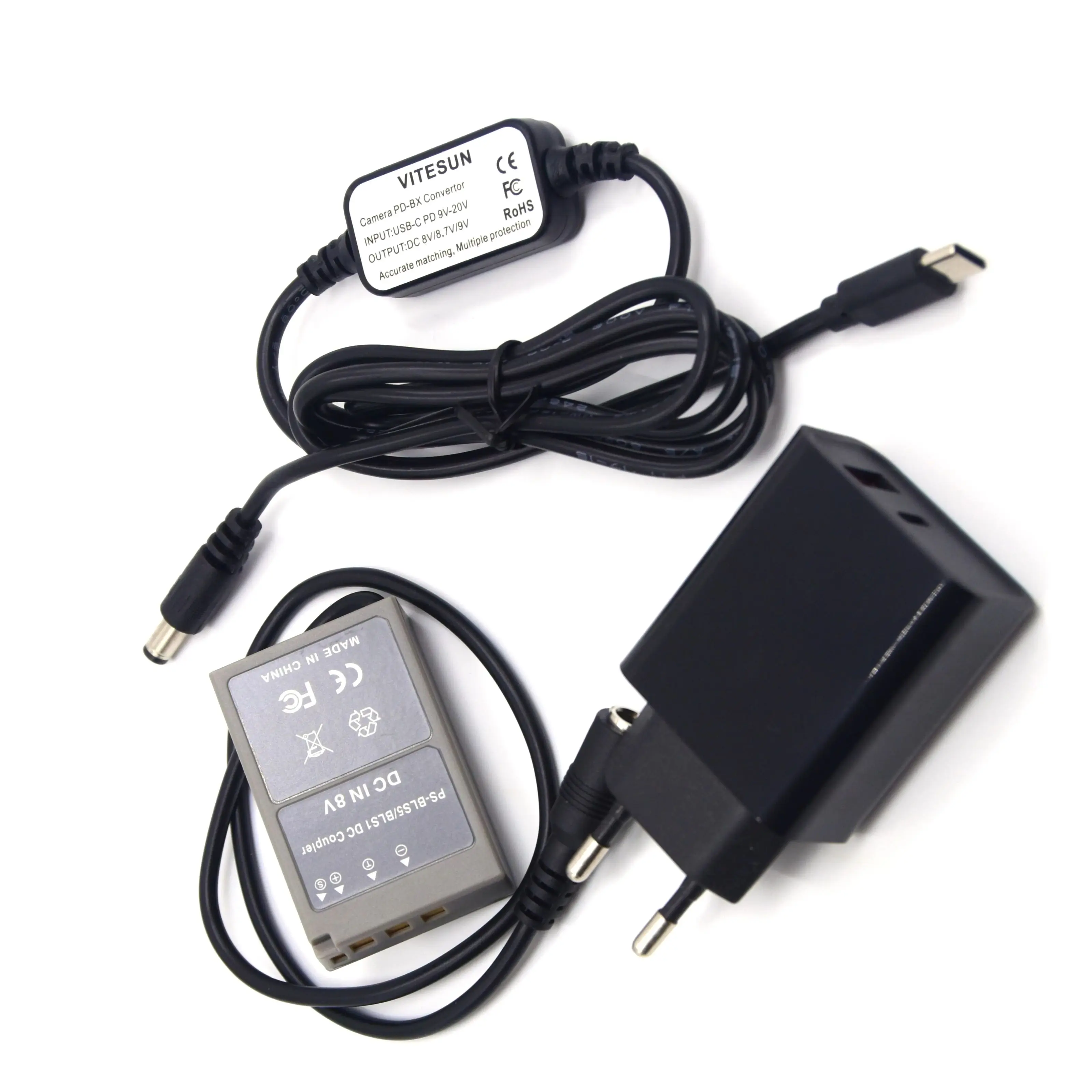 USB-C to DC Cable PD Charger PS-BLS-5 BLS5 Dummy Battery for Olympus OM-D E-M10 E-M10-Mark II III E-PL7 E-PL5 Camera Coupler
USB-C to DC Cable PD Charger PS-BLS-5 BLS5 Dummy Battery for Olympus OM-D E-M10 E-M10-Mark II III E-PL7 E-PL5 Camera Coupler