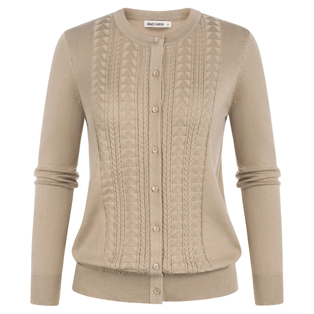 GRACE KARIN Women's Crochet Cardigan Sweaters Long Sleeve Crew Neck Button Front Shrugs Cable Knit Bolero Tops Knitwear A30
GRACE KARIN Women's Crochet Cardigan Sweaters Long Sleeve Crew Neck Button Front Shrugs Cable Knit Bolero Tops Knitwear A30