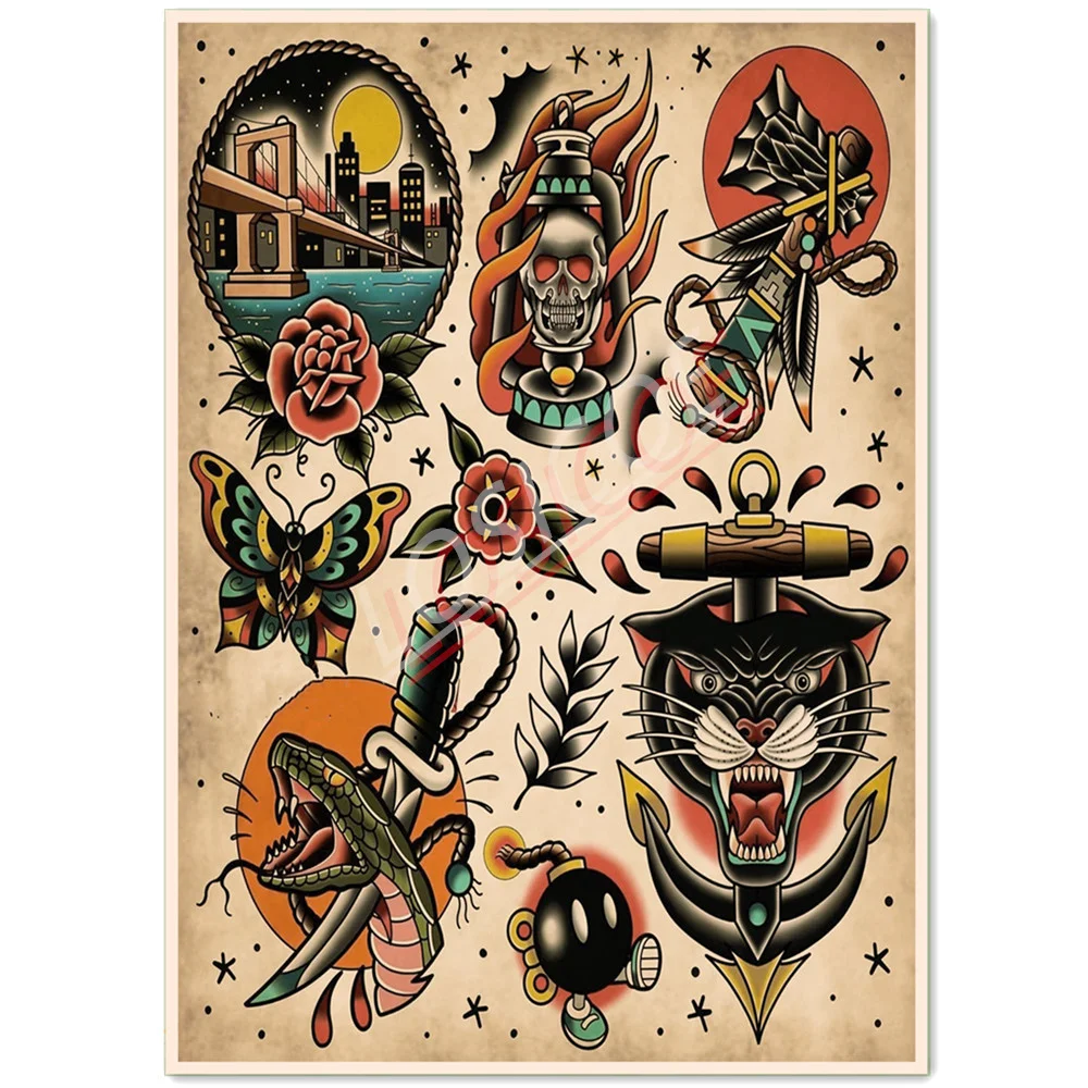 Традиционная тату-картина для старой школы, Настенная картина, винтажные крафт-постеры и принты, Настенная картина, Настенный декор, рисунок
Традиционная тату-картина для старой школы, Настенная картина, винтажные крафт-постеры и принты, Настенная картина, Настенный декор, рисунок