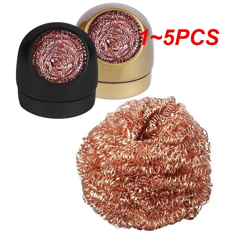 

1~5PCS Cleaning Ball Desoldering Soldering Iron Mesh Filter Cleaning Nozzle Tip Copper Wire Cleaner Ball Metal Dross Box Clean