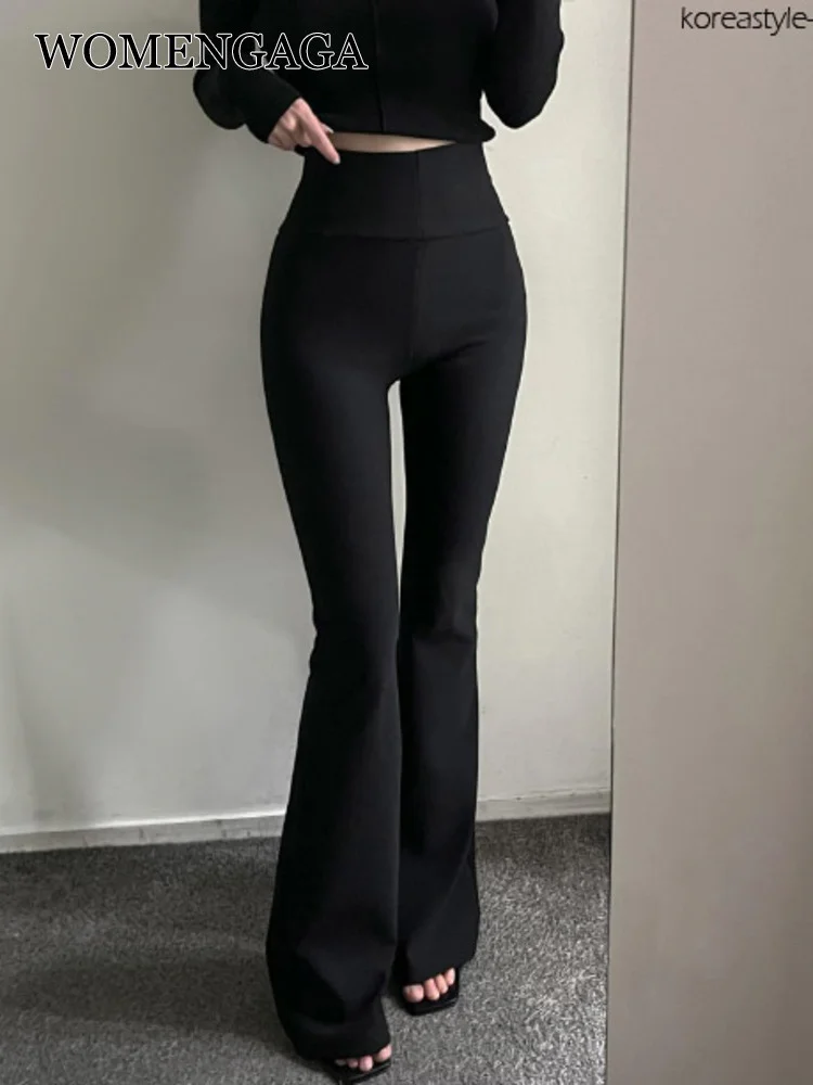 

Korean Vintage TVVOVVIN Slim Autumn 2022 High Waist Casual Flare Pants Female Fahsion Sweet Trousers Sports Pants J8BD