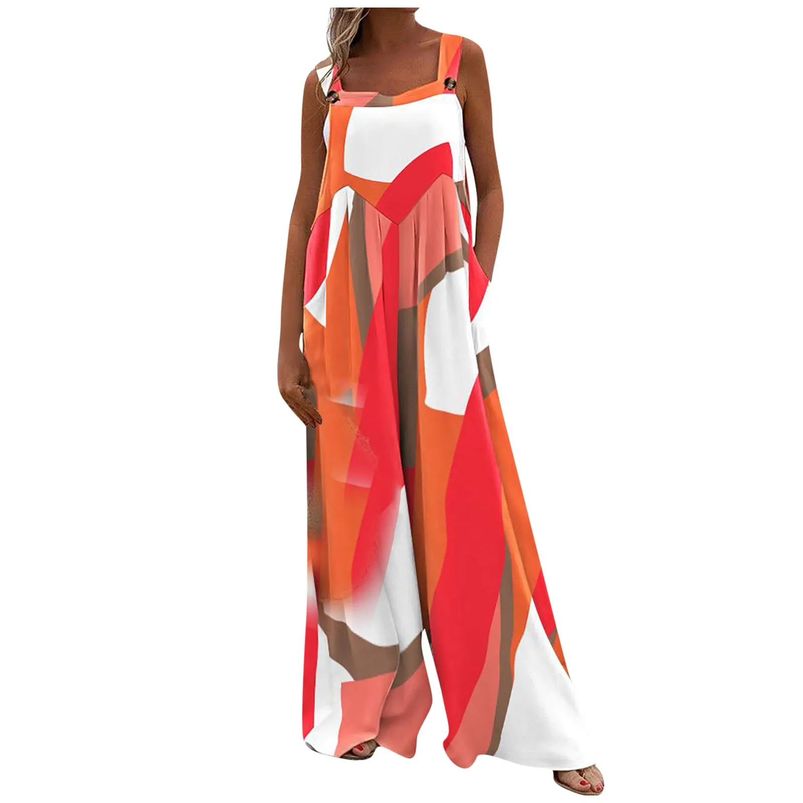 Summer Sleeveless Pattern Print Long Jumpsuit New Casual Pocket Loose Wide-Leg Pant Fashion High Street Pleated Rompers Overalls
Summer Sleeveless Pattern Print Long Jumpsuit New Casual Pocket Loose Wide-Leg Pant Fashion High Street Pleated Rompers Overalls