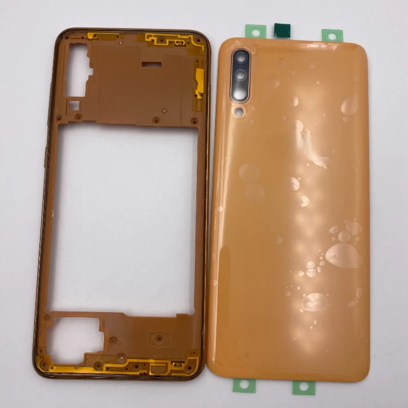 

Middle Frame Plate Bezel A70 Battery Back Cover Rear Door With Camera Lens Replace For Samsung Galaxy A70 2019 A705 SM-A705F