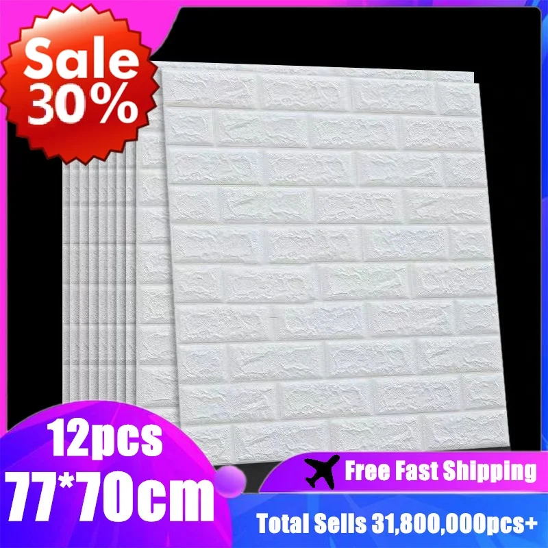 1/5/12pcs 77*70cm Self Adhesive 3D Wallpaper Wall Decor Sticker Foam Brick Waterproof Mould Moisture Proof Bathroom Kitchen Room
1/5/12pcs 77*70cm Self Adhesive 3D Wallpaper Wall Decor Sticker Foam Brick Waterproof Mould Moisture Proof Bathroom Kitchen Room
