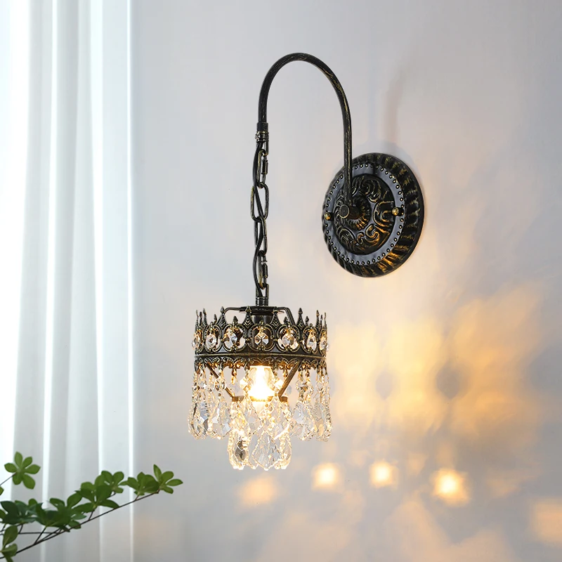 Vintage Crystal Room Decor Wall Sconces Bedroom Wall Lamp Black Gold Classic Wall light fixture Home appliance wall bathroom
Vintage Crystal Room Decor Wall Sconces Bedroom Wall Lamp Black Gold Classic Wall light fixture Home appliance wall bathroom