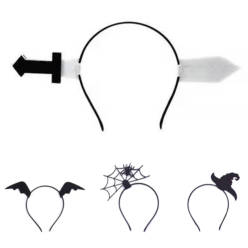 

Halloween Cosplay Hair Hoops Gothic Devil Horn Headband Demon Horn Spider Bat Knife Funny Party Props Masquerade Costume Hairpin