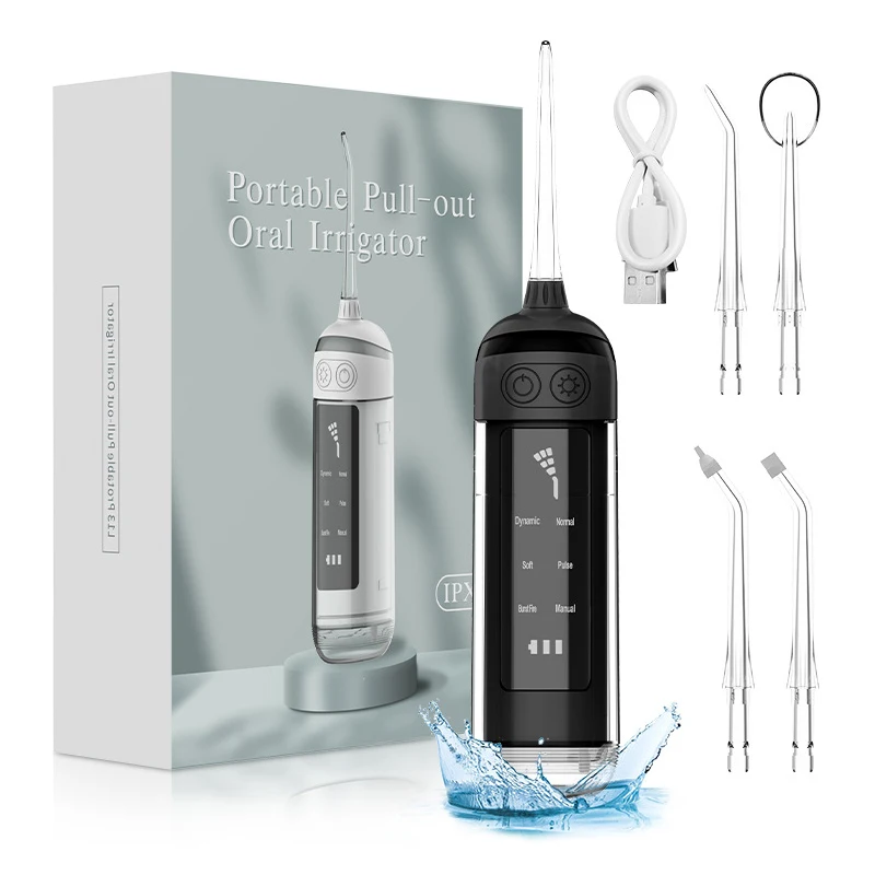 Portable Pull-out Water Flosser Oral Irrigator Rechargeable Dental Water Jet Floss Teeth Cleaner with Replacement Tip Waterproof
Portable Pull-out Water Flosser Oral Irrigator Rechargeable Dental Water Jet Floss Teeth Cleaner with Replacement Tip Waterproof