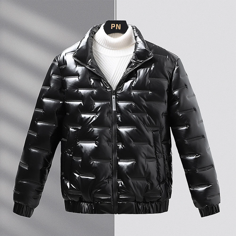 Mens Winter Thick Warm Long Sleeved Zip Up Shiny Wet Look Quilted Jacket Puffer Blazer Parka Coat Outwear Men's Korean Overcoat
Mens Winter Thick Warm Long Sleeved Zip Up Shiny Wet Look Quilted Jacket Puffer Blazer Parka Coat Outwear Men's Korean Overcoat