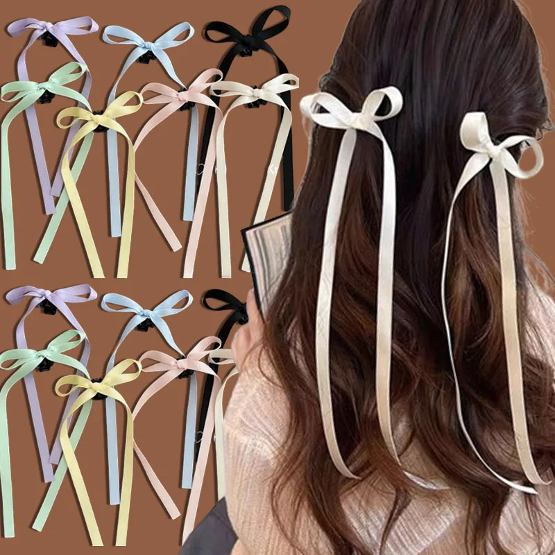 Модная длинная заколка для волос с бантом из шелковой ленты, Модные Цветные заколки, заколки, небольшие заколки для волос, женские головные уборы для девочек, свадебные украшения Y2K
Модная длинная заколка для волос с бантом из шелковой ленты, Модные Цветные заколки, заколки, небольшие заколки для волос, женские головные уборы для девочек, свадебные украшения Y2K