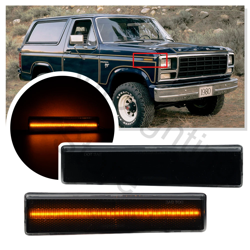 2PCS Smoked LED Front Corner Side marker Light fender For Ford Bronco F-150 F-250 F-350 1980-1986 Bronco Turn Signal Lights
2PCS Smoked LED Front Corner Side marker Light fender For Ford Bronco F-150 F-250 F-350 1980-1986 Bronco Turn Signal Lights