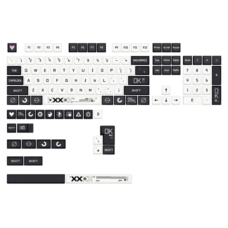 

XDA PBT Keycaps for 128 Keys Mechanical Keyboard Keycap Dye Sub Print Stream
