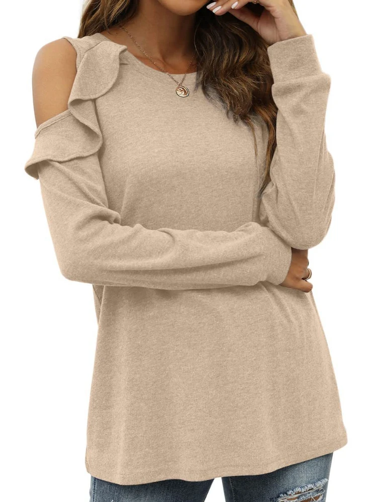 Fashion Woman Blouse 2023 Autumn/Winter Round Neck Off Shoulder Ruffle Loose Relaxed Street Knitwear Women's Clothing Pullers
Fashion Woman Blouse 2023 Autumn/Winter Round Neck Off Shoulder Ruffle Loose Relaxed Street Knitwear Women's Clothing Pullers