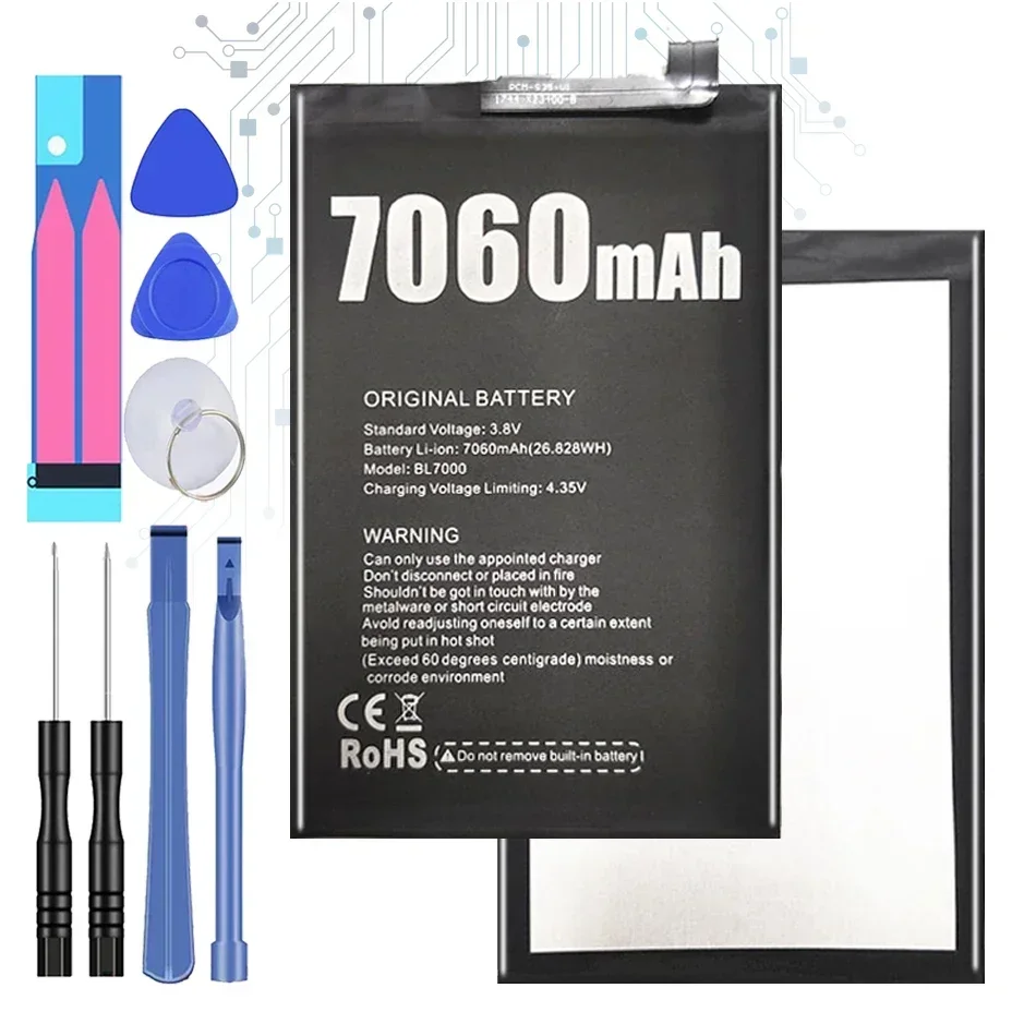 

BL 7000 7060mAh Li-ion Polymer Battery For Doogee BL7000 Bateria + Free Tools