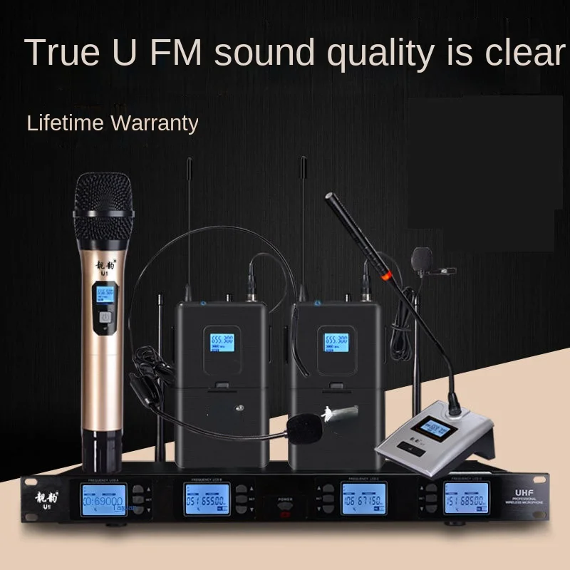 Wireless Microphone One for Four Home Singing Stage Performance Professional Outdoor Wedding U Band FM Conference
Wireless Microphone One for Four Home Singing Stage Performance Professional Outdoor Wedding U Band FM Conference