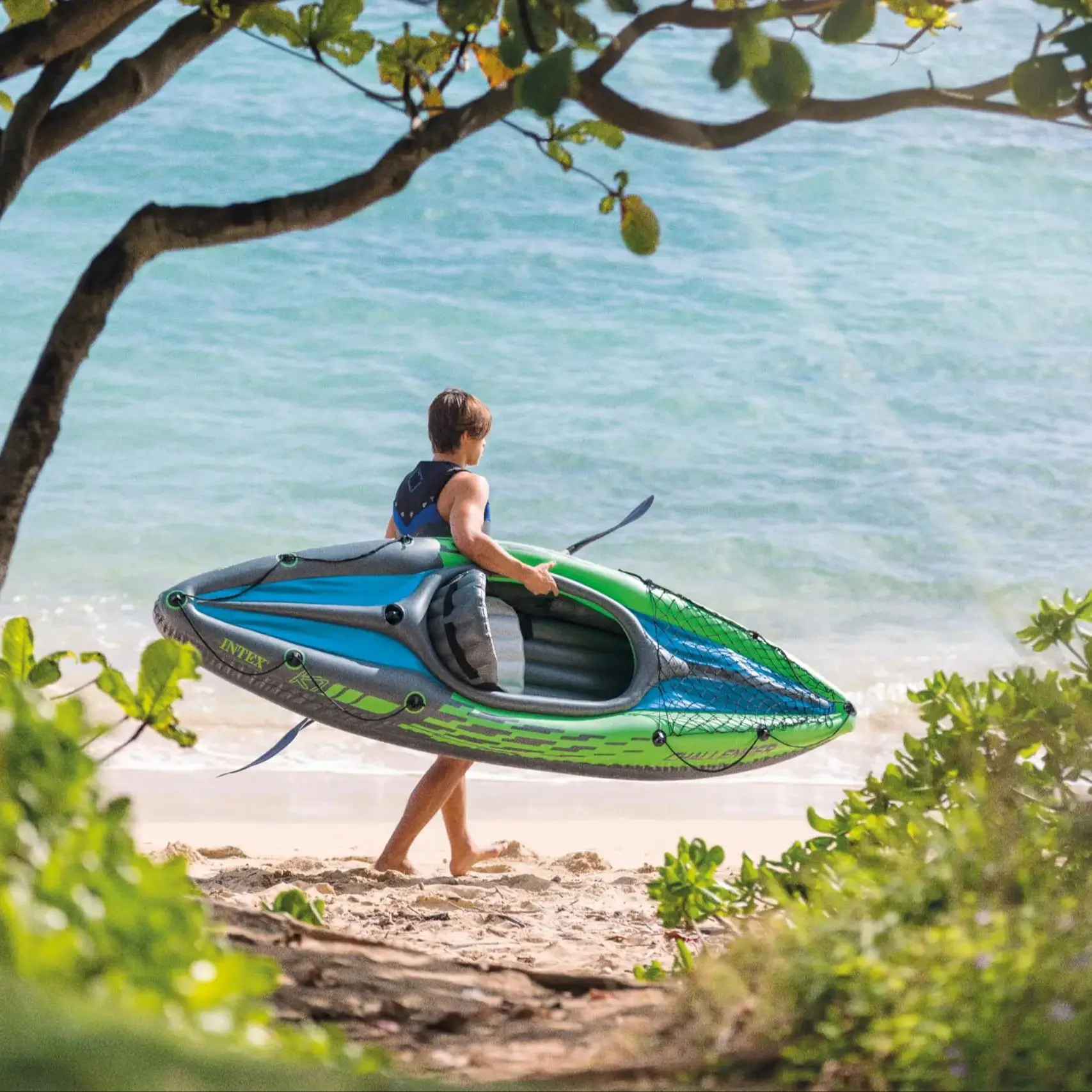 2 Person Inflatable Vinyl Kayak Set | Includes Seat, Paddle Hand Pump Storage Carry Bag for Lakes and Rivers
2 Person Inflatable Vinyl Kayak Set | Includes Seat, Paddle Hand Pump Storage Carry Bag for Lakes and Rivers