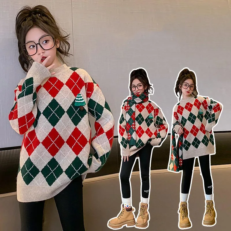 Korean Autumn Winter School Girl Thicken Sweater Pullover Teenager Girl Rhombus Warm Knitted Tops Junior Girl Warm Knitwears
Korean Autumn Winter School Girl Thicken Sweater Pullover Teenager Girl Rhombus Warm Knitted Tops Junior Girl Warm Knitwears