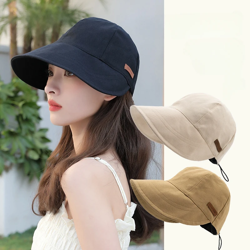 

Women Summer UV Protection Hat Adjustable Quick-drying Visors Fisherman Cap Sun Portable Foldable Wider Brim Sun Protection Hats