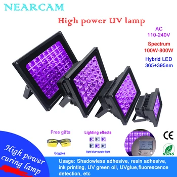 800W 고출력 휴대용 UV 경화등 무영 접착제 수지 접착제 말리기 UV 잉크 UV 녹색 기름 실크스크린 인쇄 형광 검측 경화등