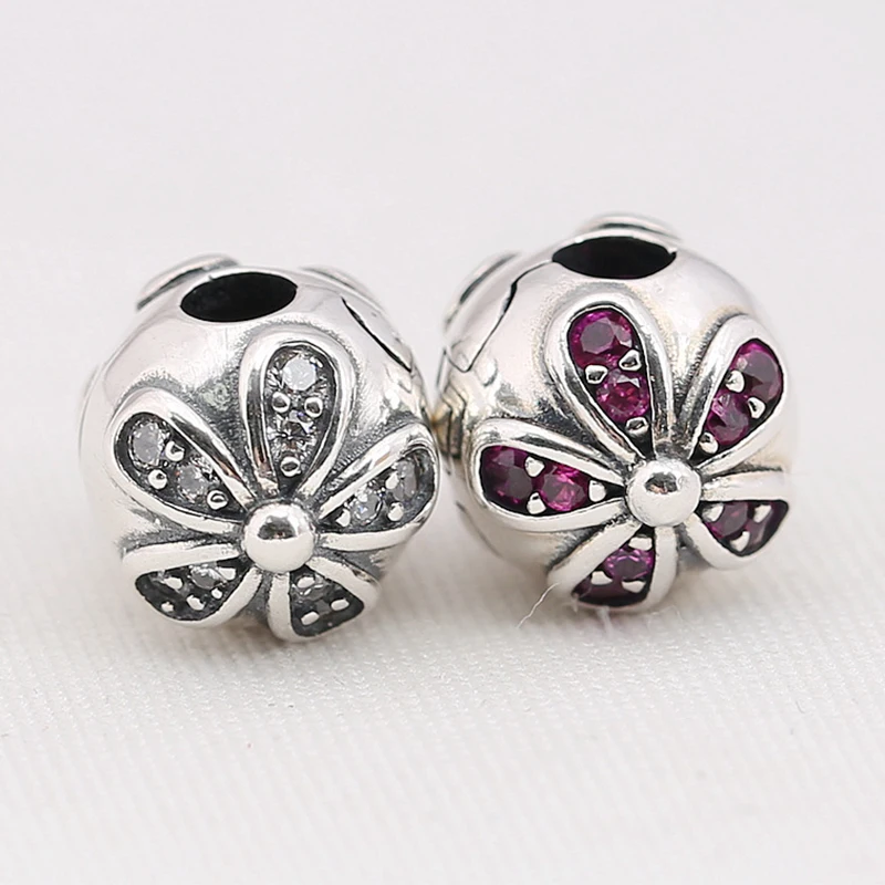 

Authentic 925 Sterling Silver Bead Dazzling Daisies Clip Charm Fit Pandora Women Bracelet Bangle Gift DIY Jewelry
