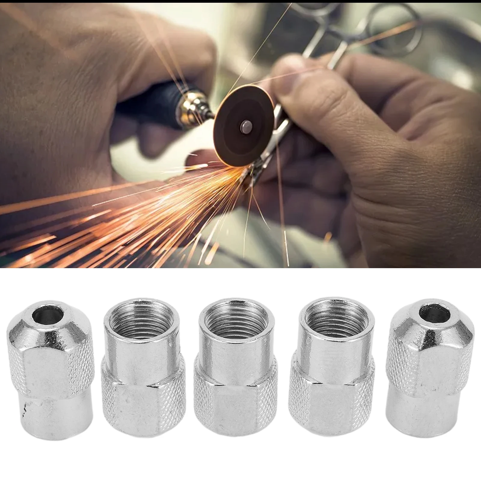 High-quality Chuck Nut 5pcs Small Rotary Tool Accessories Zinc Alloy High-quality Most Rotary Tools Chuck Nut Silver
High-quality Chuck Nut 5pcs Small Rotary Tool Accessories Zinc Alloy High-quality Most Rotary Tools Chuck Nut Silver