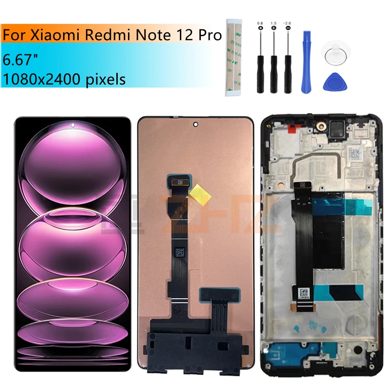 ЖК-дисплей с дигитайзером в сборе и рамкой для Xiaomi Redmi Note 12 Pro 
ЖК-дисплей с дигитайзером в сборе и рамкой для Xiaomi Redmi Note 12 Pro