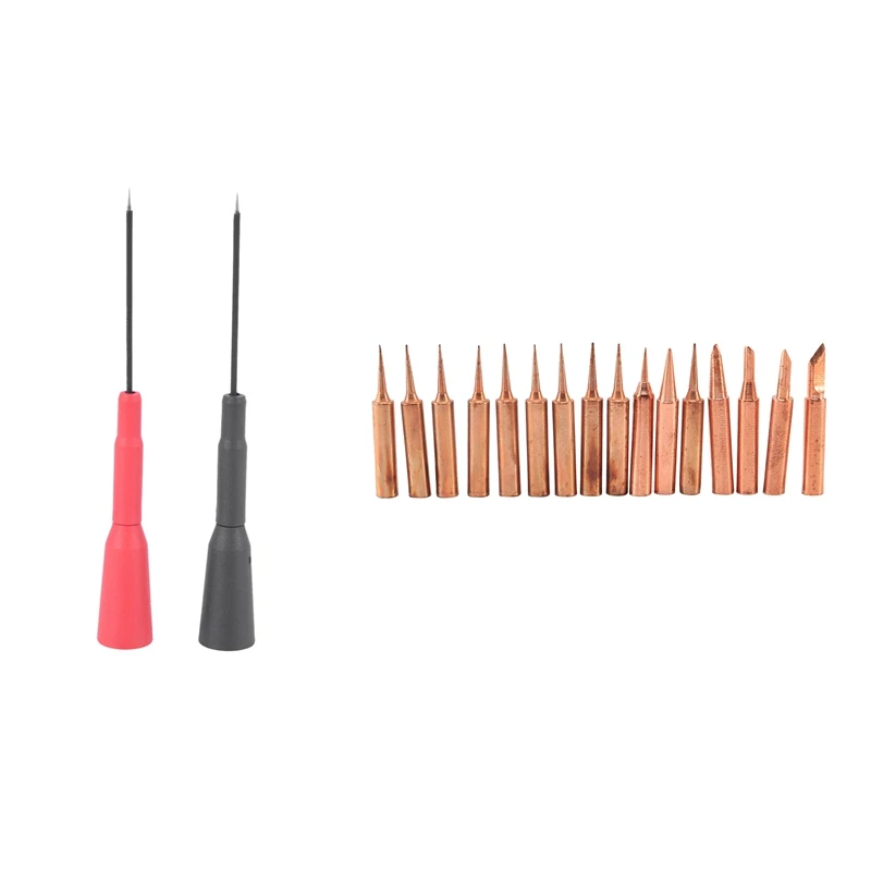 1 Pair ETA3201 10A 1000V Multimeter Probe & 16 Pcs Soldering Iron Tip Pure Copper 900M Soldering Tip
1 Pair ETA3201 10A 1000V Multimeter Probe & 16 Pcs Soldering Iron Tip Pure Copper 900M Soldering Tip