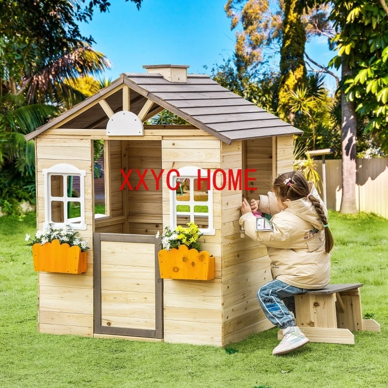 Wooden Kids Playhouse, Adventures Cottage, with Working Door, Windows, Bench, Service Station, Flowers Pot Holder
Wooden Kids Playhouse, Adventures Cottage, with Working Door, Windows, Bench, Service Station, Flowers Pot Holder