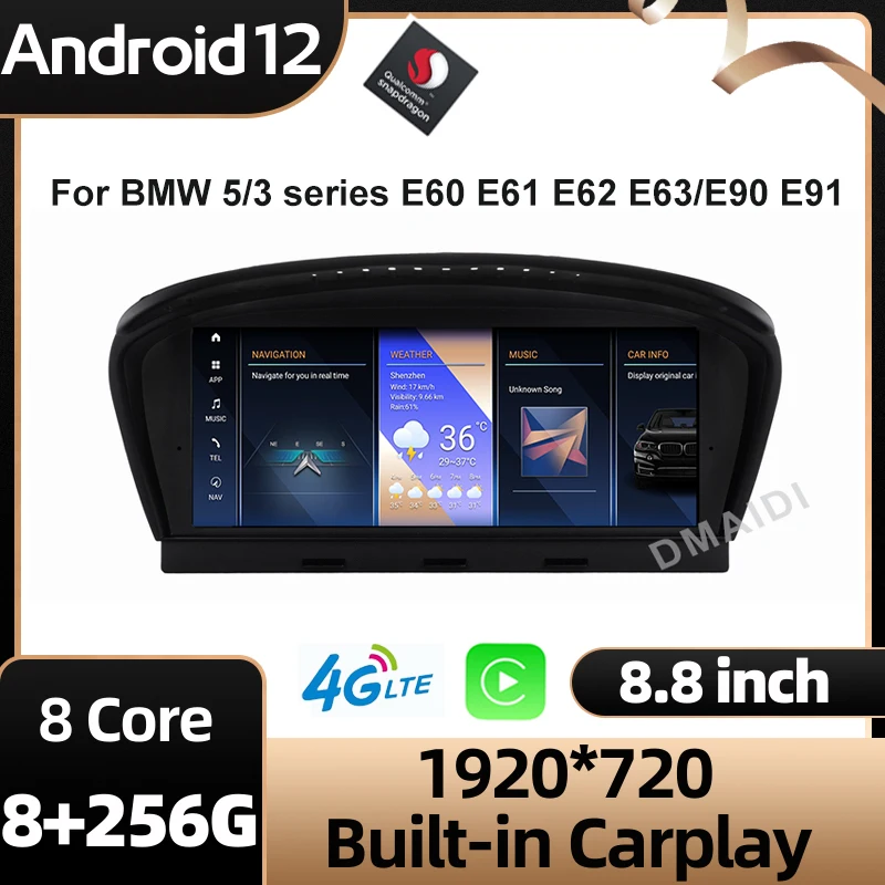 8.8"/12.5" Snapdragon Android 12 Car Multimedia Player GPS Radio for BMW 5 Series E60 E61 E62 E63 3series E90 E91 CCC CIC
8.8"/12.5" Snapdragon Android 12 Car Multimedia Player GPS Radio for BMW 5 Series E60 E61 E62 E63 3series E90 E91 CCC CIC