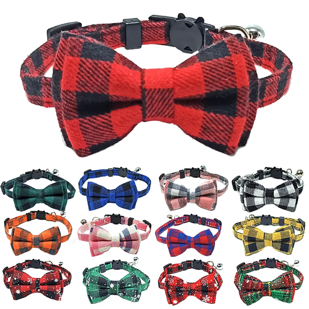Adjustable Bowknot Pet Collar Bow Tie With Bells For Small Medium Dog Cat Plaid Safety Buckle Christmas Pet Collar Necklace
Adjustable Bowknot Pet Collar Bow Tie With Bells For Small Medium Dog Cat Plaid Safety Buckle Christmas Pet Collar Necklace