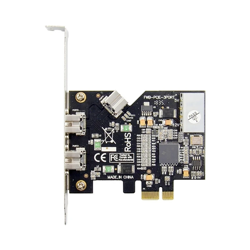PCIE X1 к FireWire 1394B 3-портовая камера для карты видеозахвата изображения адаптер чип расширения TI XIO2213AZAY 4pin
PCIE X1 к FireWire 1394B 3-портовая камера для карты видеозахвата изображения адаптер чип расширения TI XIO2213AZAY 4pin