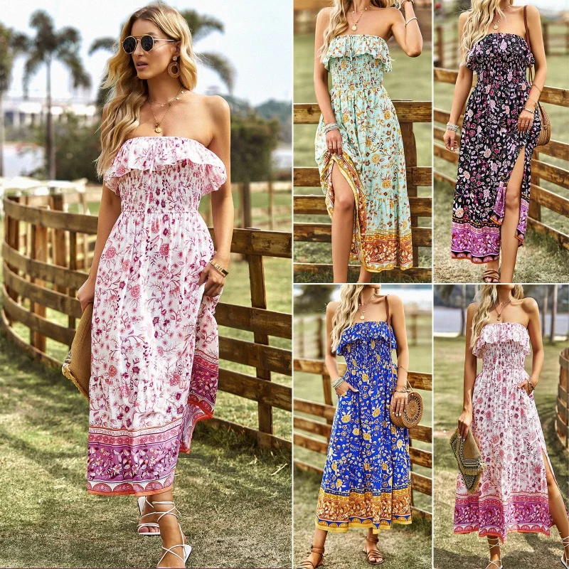 DY-Tube Top Printed Dress Summer Bohemian Casual Vacation Style Dress 
DY-Tube Top Printed Dress Summer Bohemian Casual Vacation Style Dress
