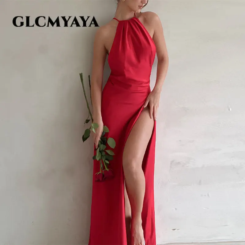 GLCMYAYA Solid Halter Neck Backless High Side Slit Sleeveless High Waist Women Dress 2023 Fashion Sexy Club Party Night Dresses
GLCMYAYA Solid Halter Neck Backless High Side Slit Sleeveless High Waist Women Dress 2023 Fashion Sexy Club Party Night Dresses